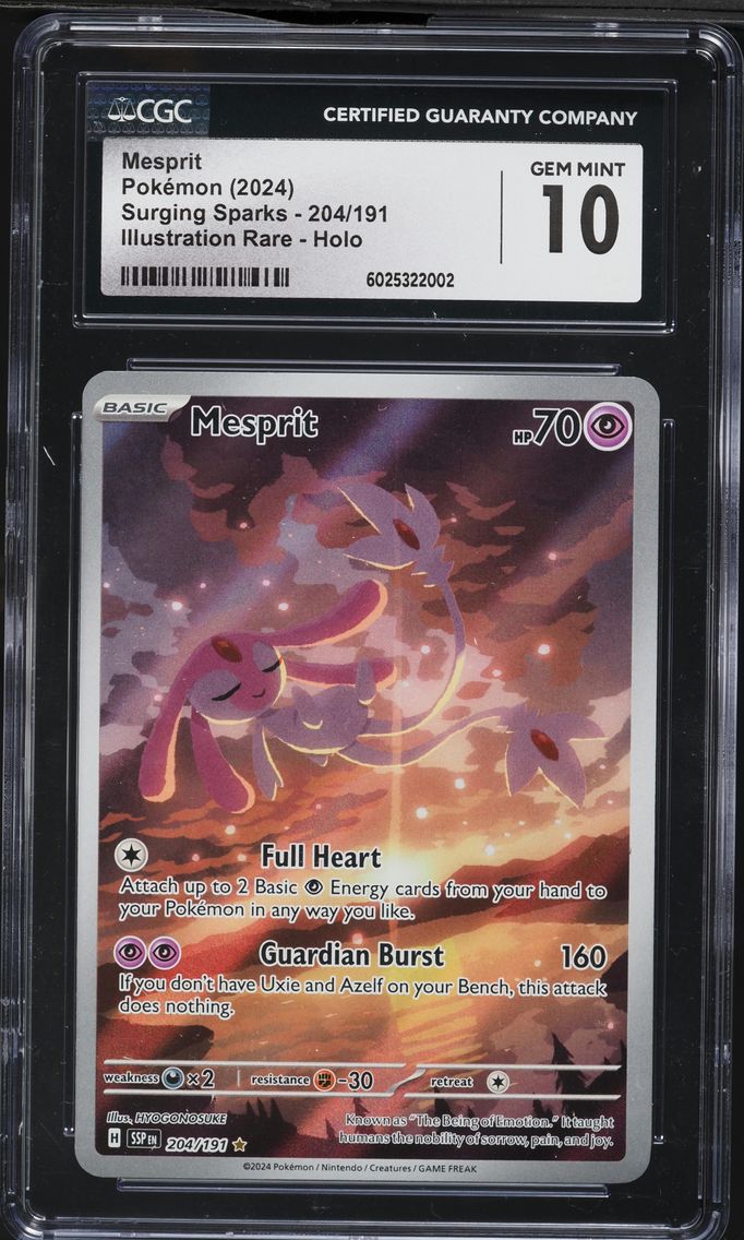 2024 #204 Mesprit CGC 10 Ssp EN-Surging Sparks Pokemon