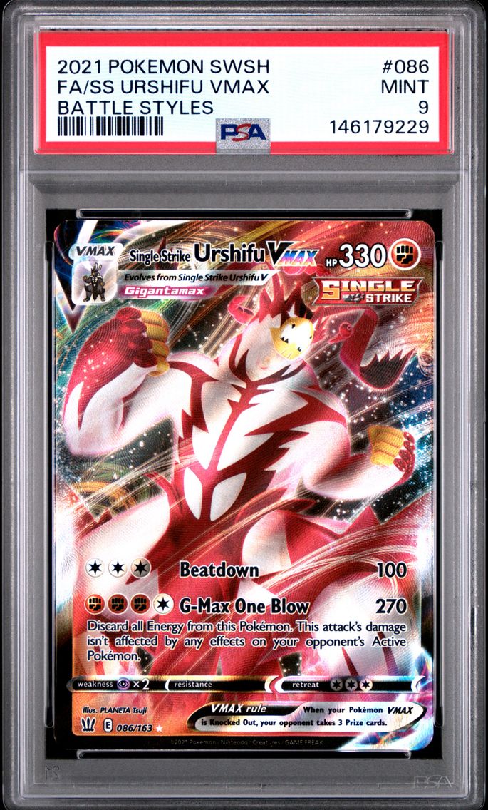 2021 #086 Full Art/Single Strike Urshifu Vmax PSA 9 Sword & Shield Battle Styles Pokemon
