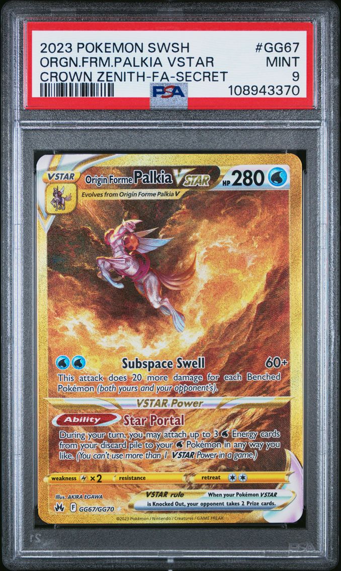 2023 #GG67 Full Art/Origin Forme Palkia Vstar PSA 9 Sword and Shield Crown Zenith Pokemon