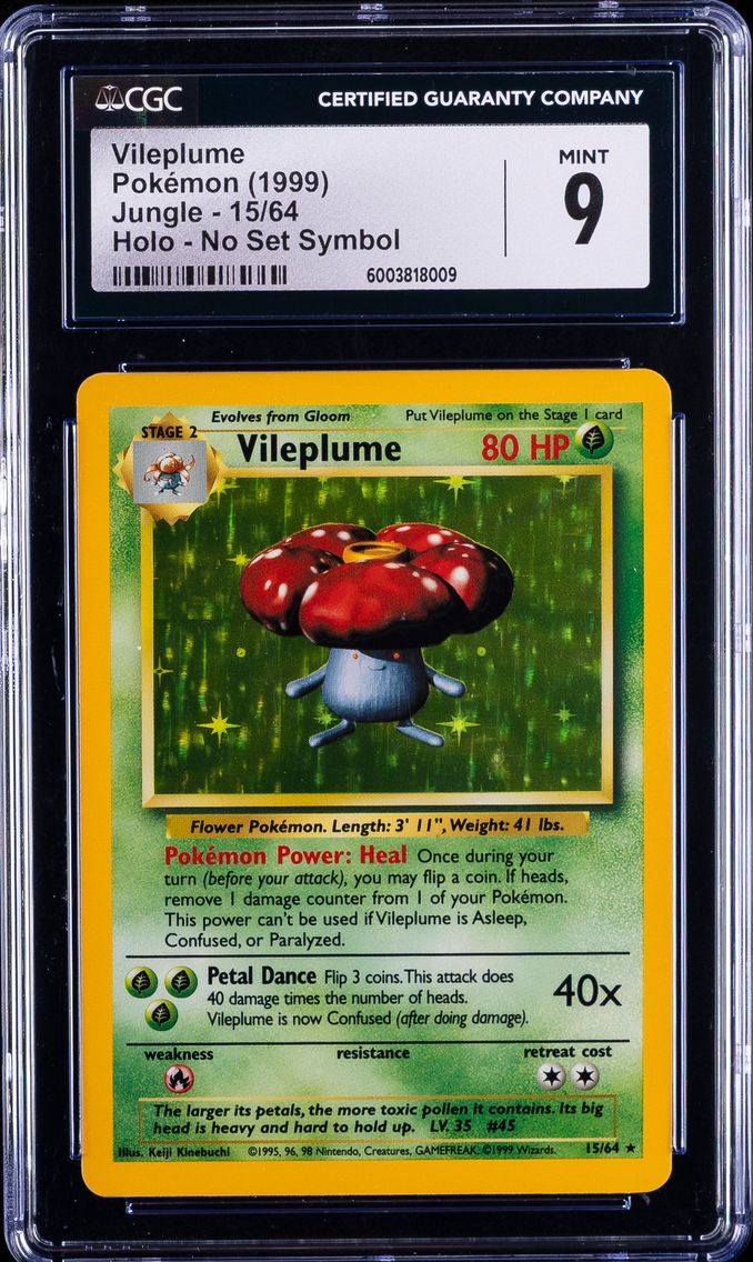 1999 #15 Vileplume-Holo CGC 9 Jungle Pokemon
