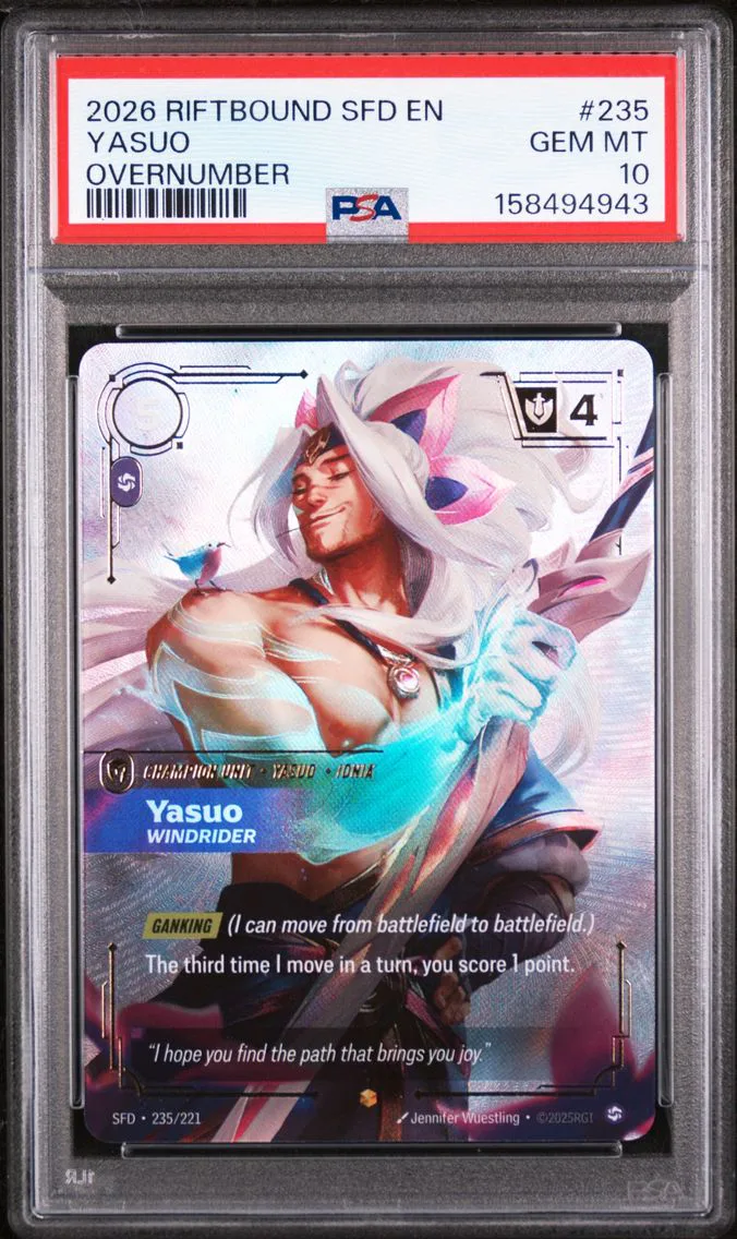 2026 #235 Yasuo - Windrider PSA 10 Riftbound: League of Legends Sfd-Spiritforged