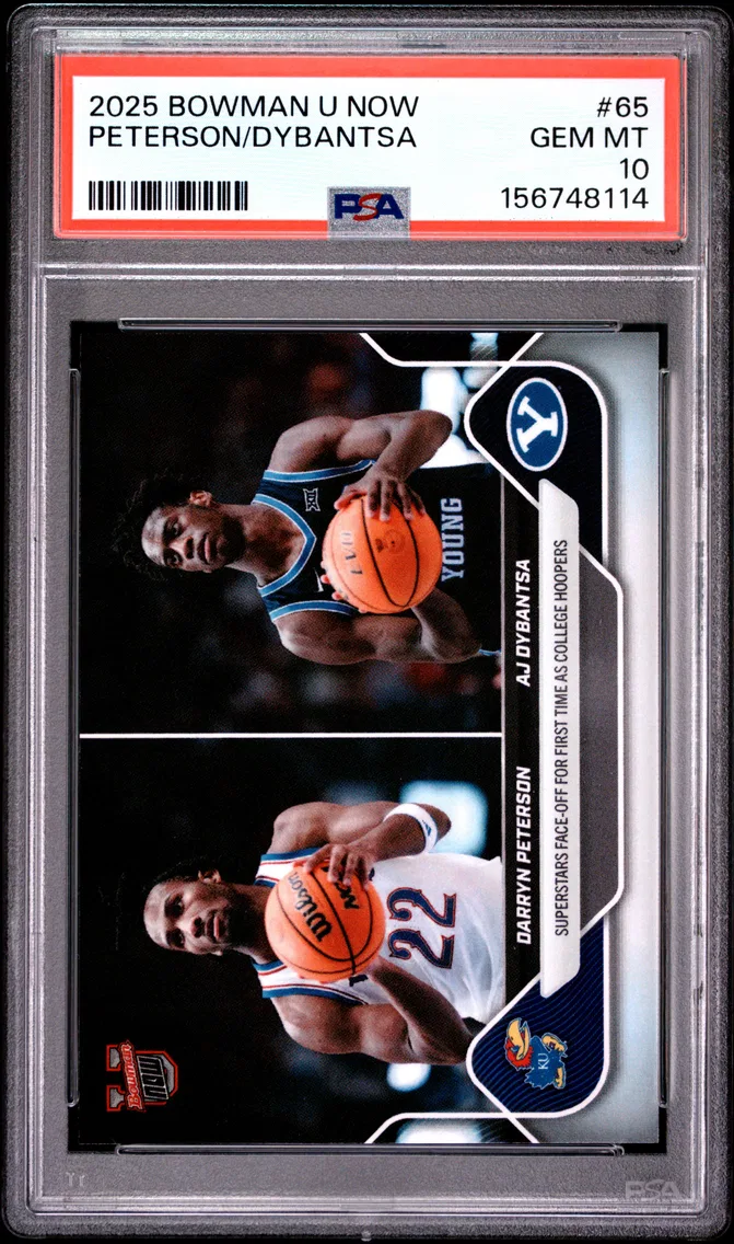 2025 #65 AJ Dybantsa/Darryn Peterson PSA 10 Bowman U Now