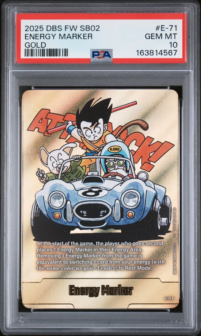 2025 #E-71 Energy Marker PSA 10 Dragon Ball Super Card Game Fusion World Manga Booster 02