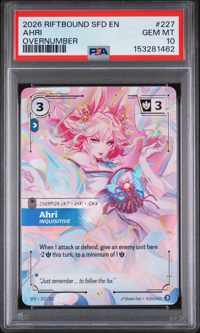 2026 #227 Ahri - Inquisitive PSA 10 Riftbound: League of Legends Sfd-Spiritforged