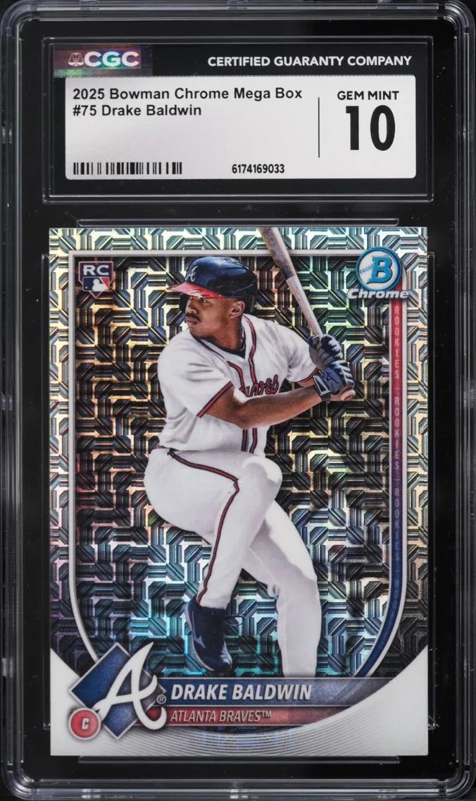 2025 Bowman Chrome Mega Box Drake Baldwin ROOKIE #75 CGC 10 GEM MINT