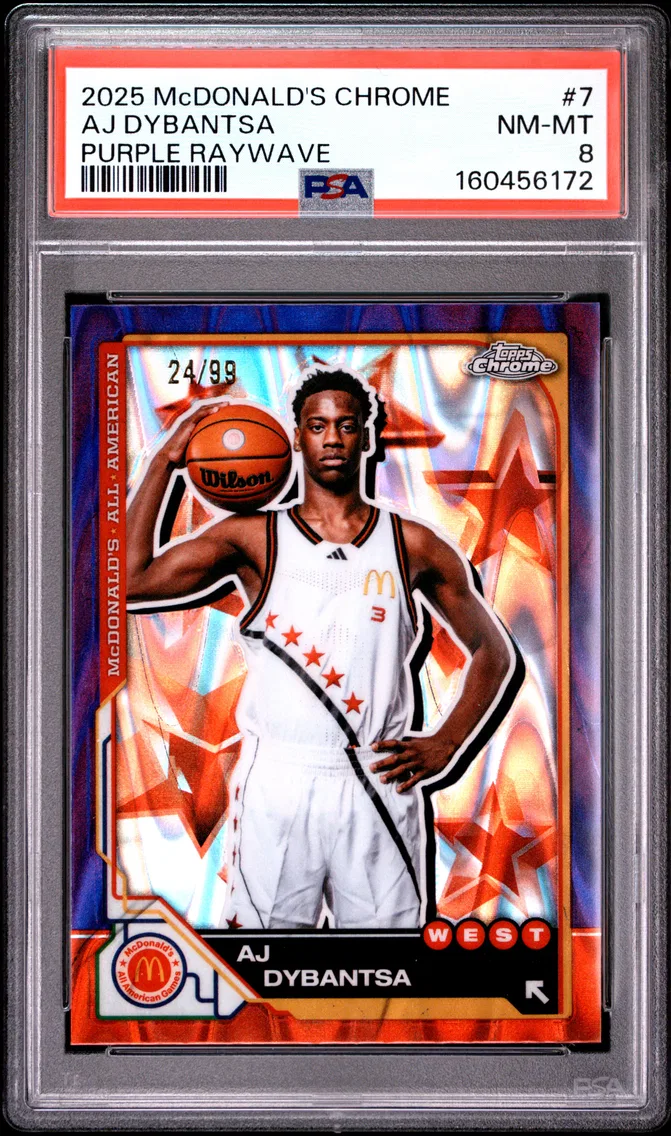 2025 #7 AJ Dybantsa PSA 8 Topps Chrome McDonald's All American