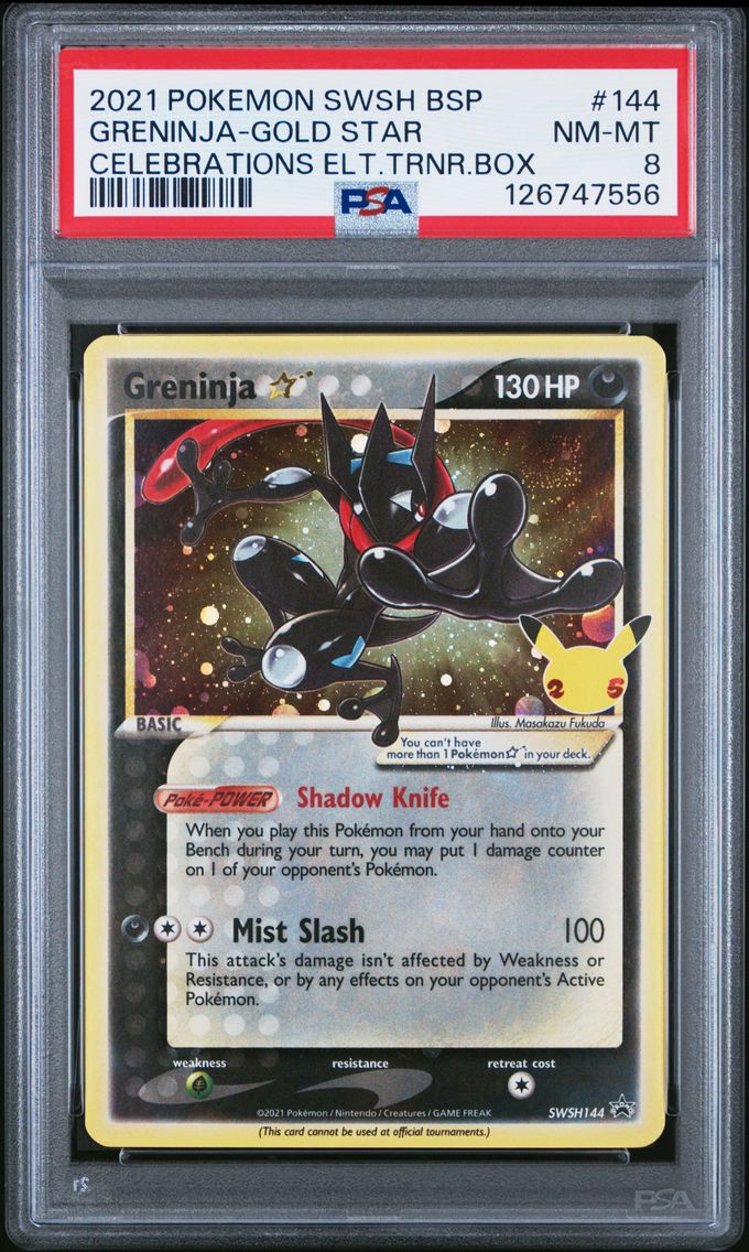 2021 #144 Greninja-Gold Star PSA 8 Swsh Black Star Promo Pokemon