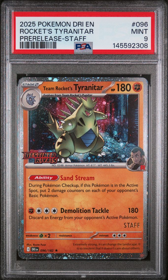 2025 #096 Team Rocket's Tyranitar PSA 9 Dri EN-Destined Rivals