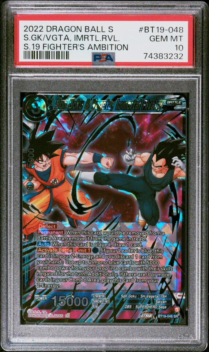 2022 #BT19-048 Son Goku & Vegeta, Immortal Rivalry PSA 10 Dragon Ball Super Card Game Series 19 Fighter's Ambition