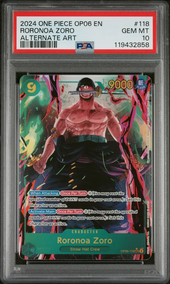 2024 #118 Roronoa Zoro PSA 10 One Piece OP06-Wings of the Captain