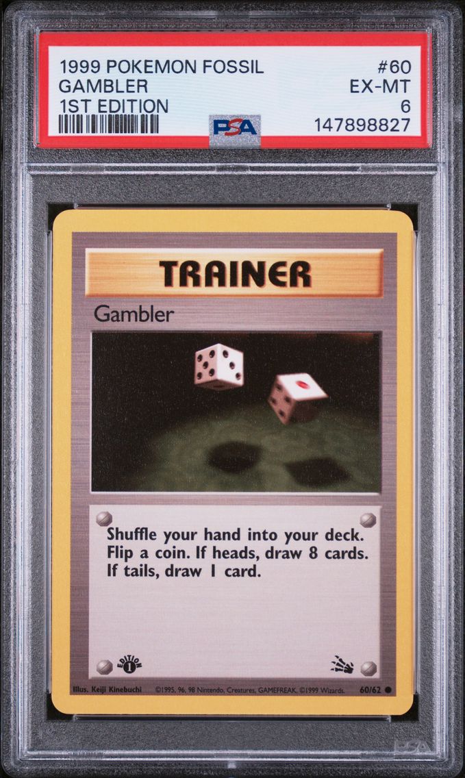 1999 #60 Gambler 1st Edition PSA 6 Fossil