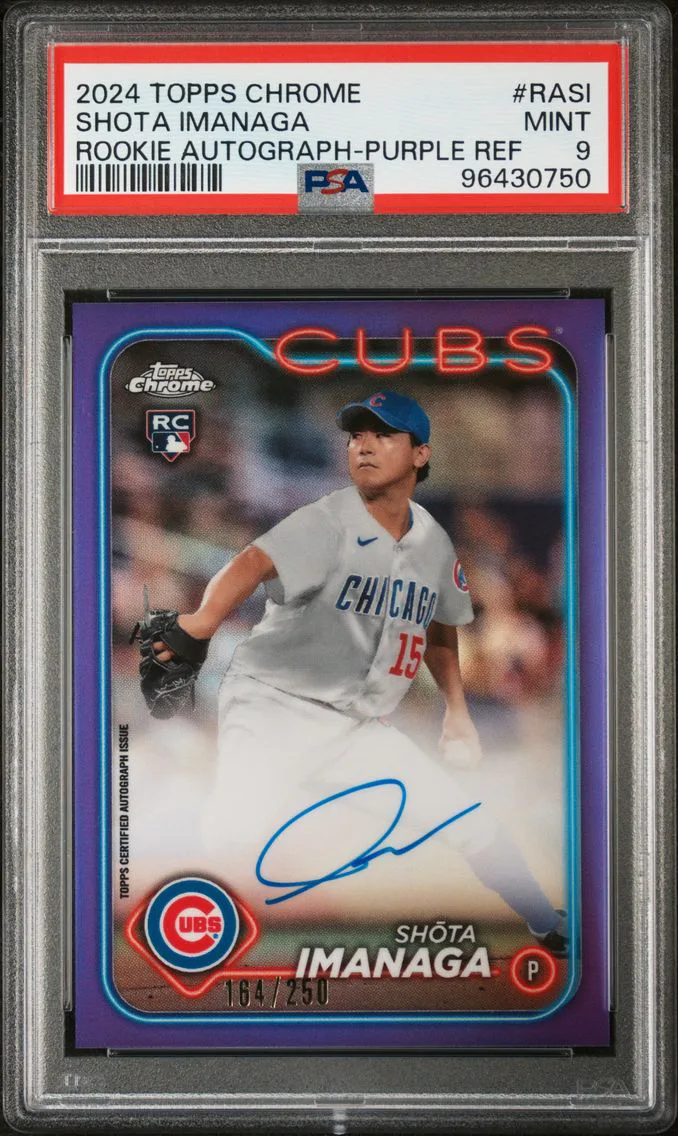 2024 #RASI Shota Imanaga PSA 9 Topps Chrome Rookie Autographs