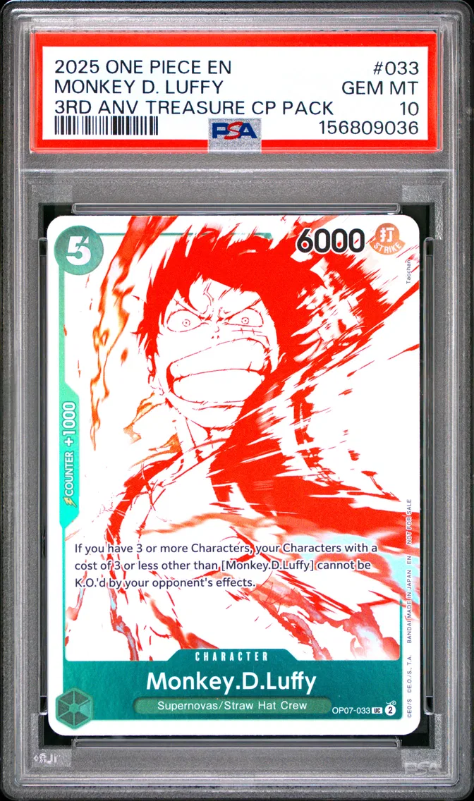 2025 #033 Monkey D. Luffy PSA 10 One Piece 3rd Anniversary! One Piece Card Treasure Campaign Pack