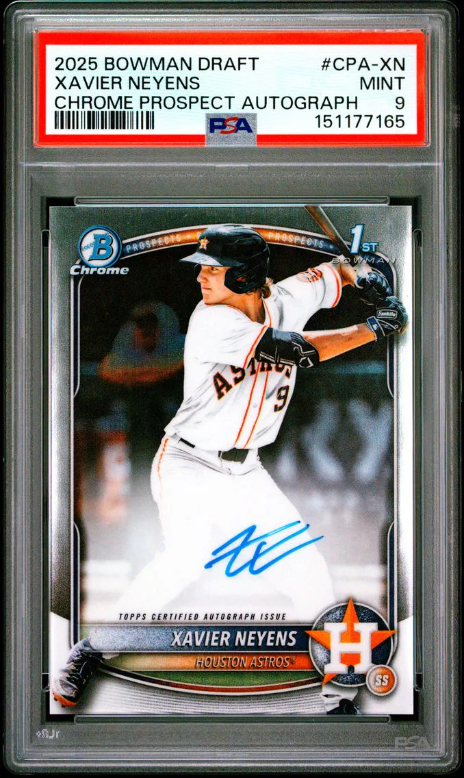 2025 #CPA-XN Xavier Neyens PSA 9 Bowman Draft Chrome Prospect Autographs