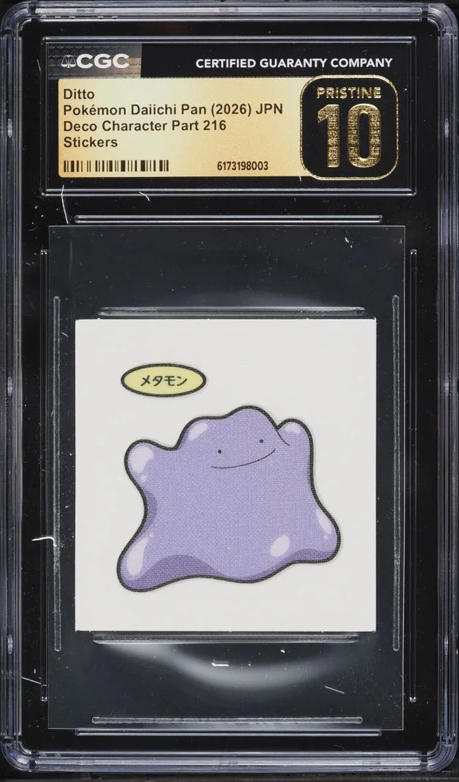 2026 Pokemon Japanese Daiichi Pan Deco Character Part 216 Stickers Ditto CGC 10 PRISTINE