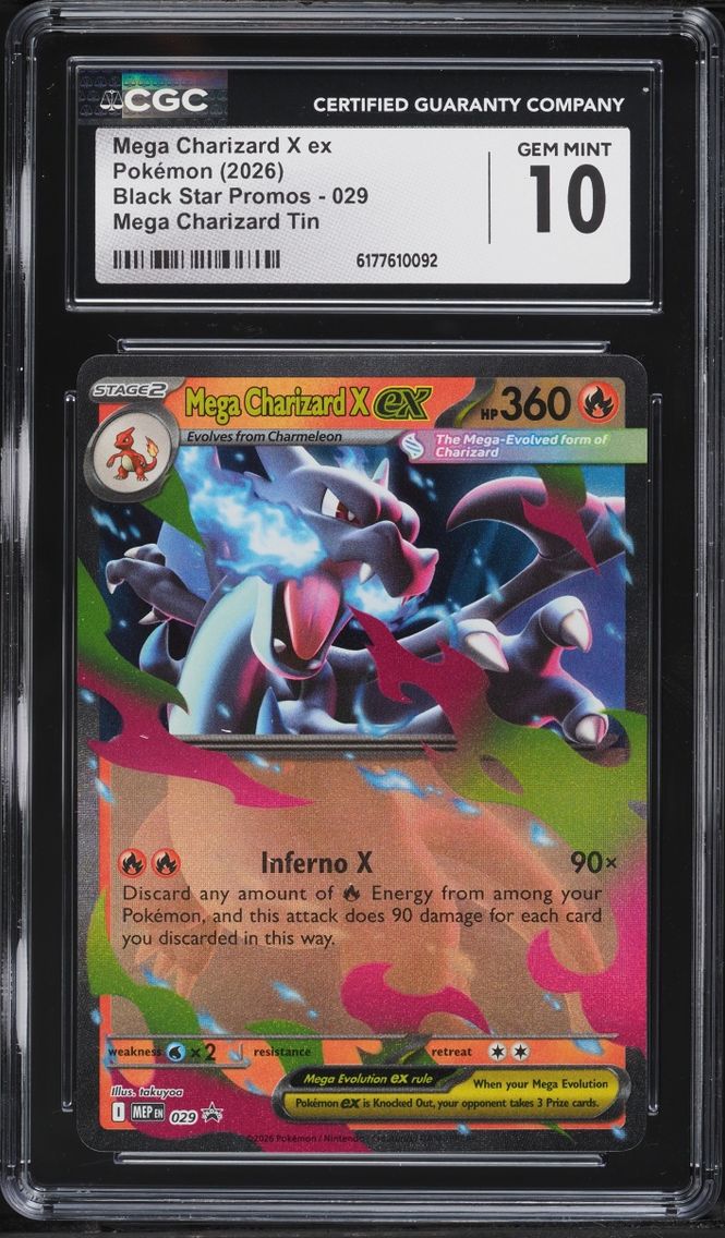 2026 Pokemon Mega Evolution Promo Tin Mega Charizard X EX #29 CGC 10 GEM MINT