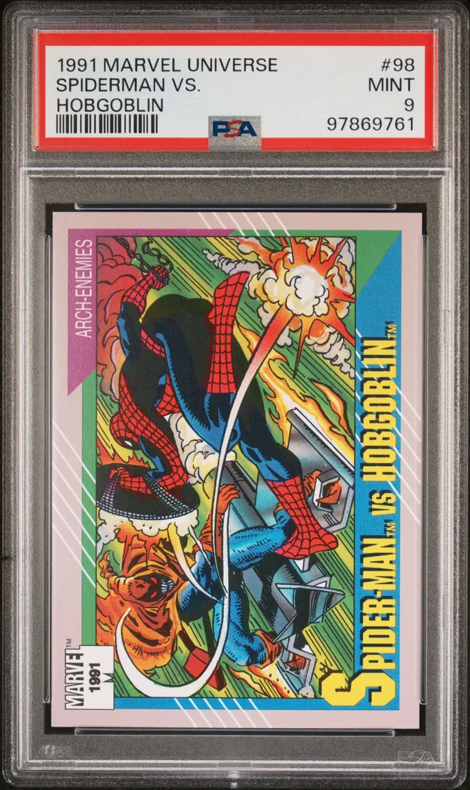 1991 #98 Spiderman vs. Hobgoblin PSA 9 Marvel Universe