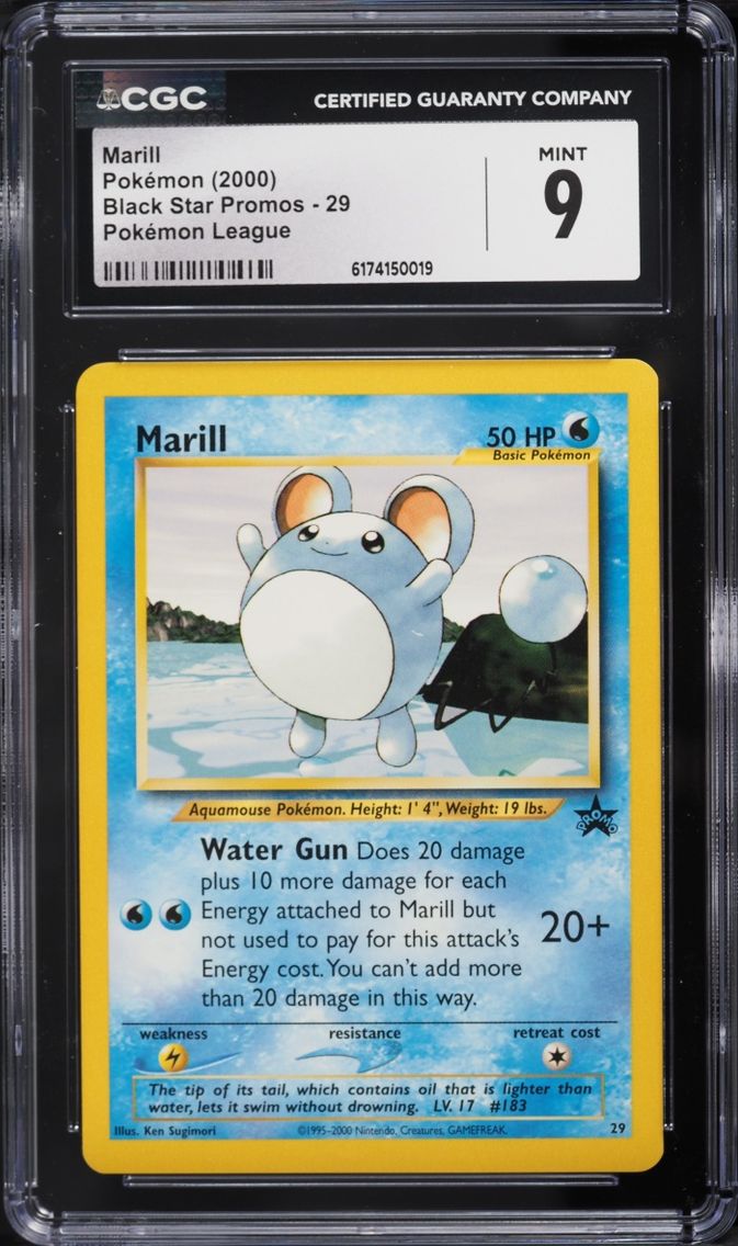 2000 Pokemon League Black Star Promo Marill #29 CGC 9 MINT