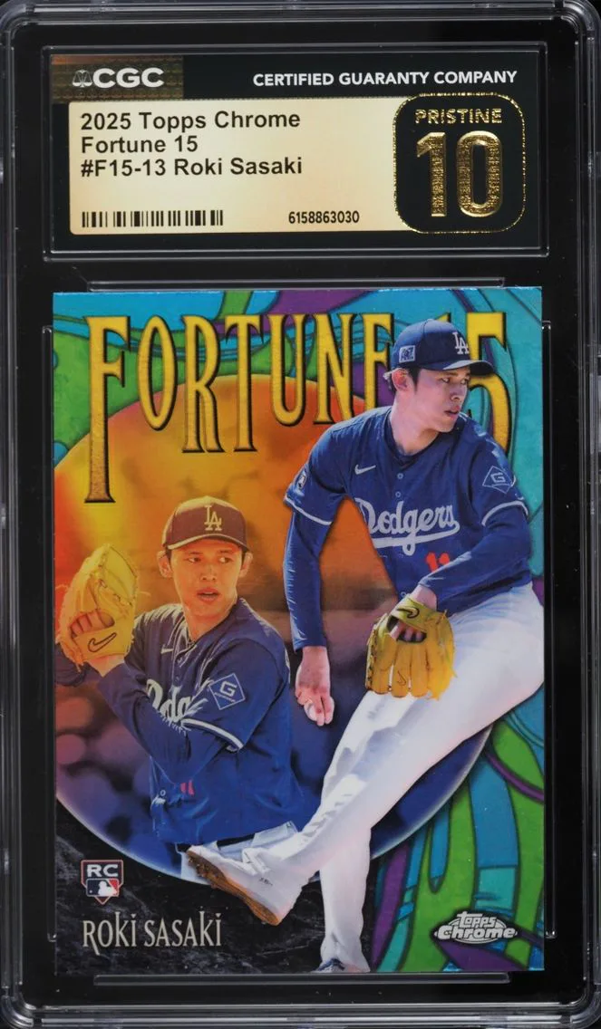 2025 #F15-13 Roki Sasaki CGC 10 Topps Chrome Fortune 15 ROOKIE