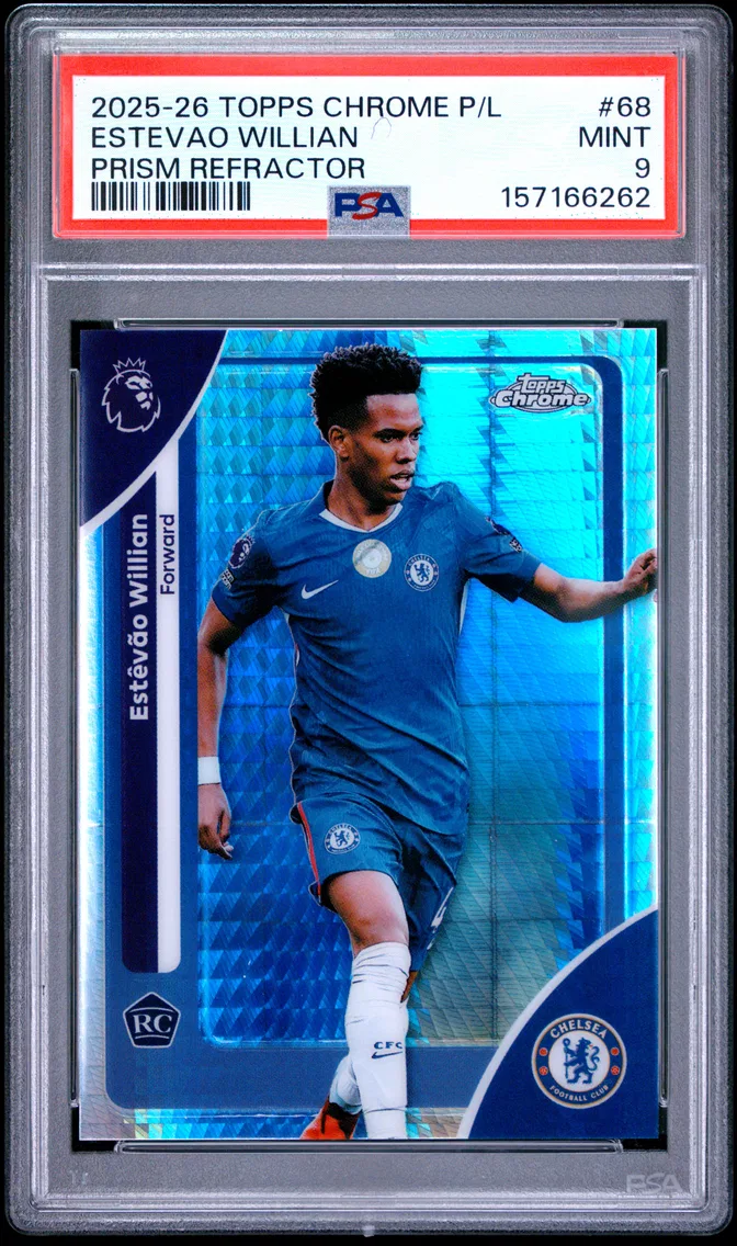 2025 #68 Estevao Willian PSA 9 Topps Chrome Premier League