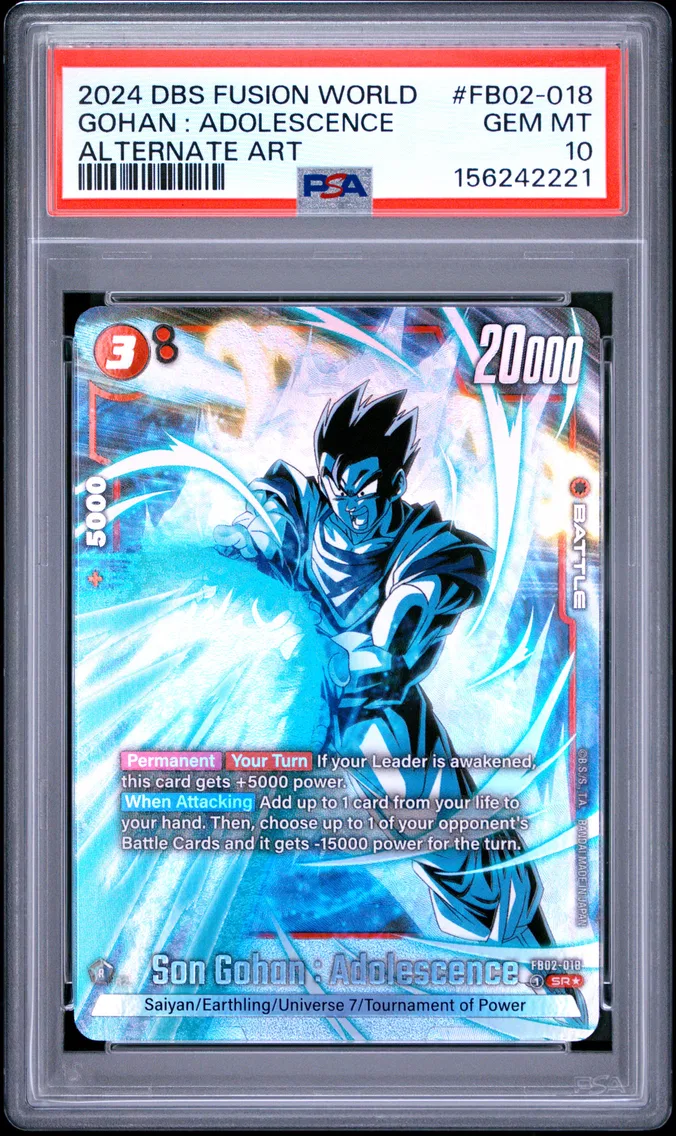 2024 #FB02-018 Son Gohan : Adolescence PSA 10 Dragon Ball Super Card Game Fusion World Blazing Aura