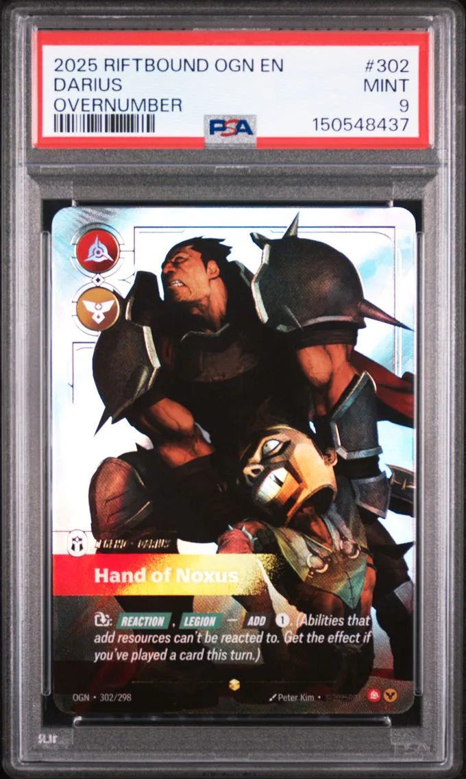 2025 #302 Darius - Hand of Noxus PSA 9 Riftbound: League of Legends Ogn-Origins