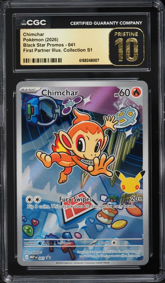 2026 #41 Chimchar CGC 10 Pokemon Mega Promo First Partner Illustration Full Art