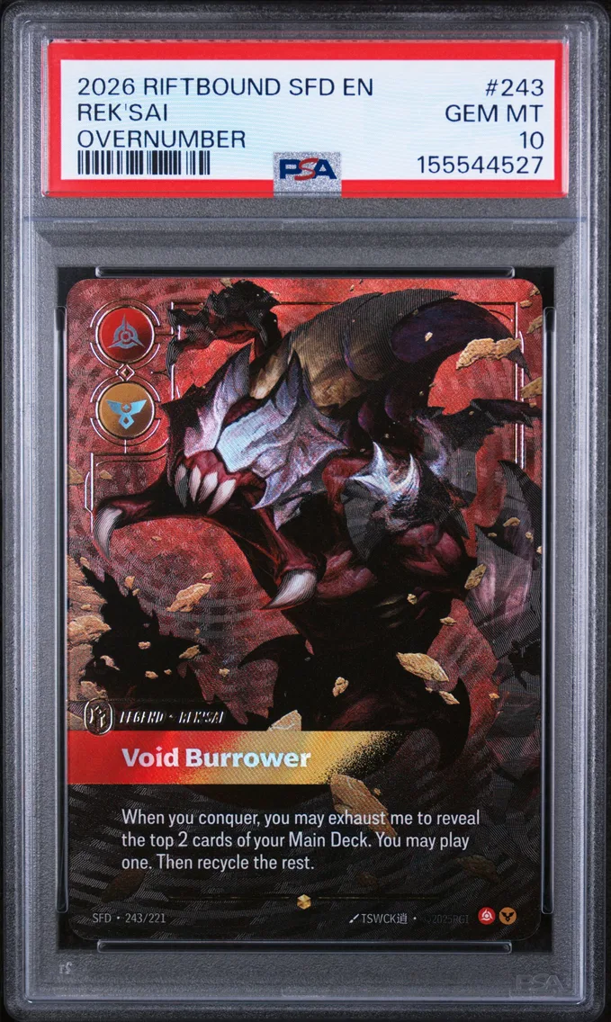 2026 #243 Rek'Sai - Void Burrower PSA 10 Riftbound: League of Legends Sfd-Spiritforged