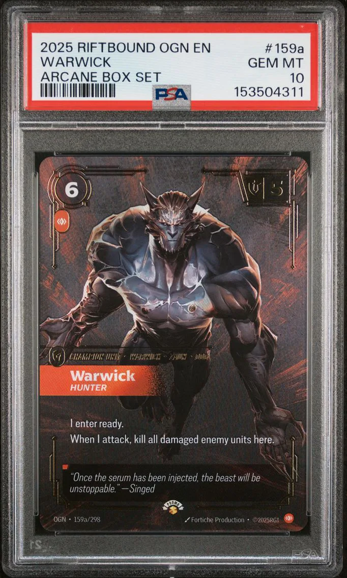2025 #159a Warwick - Hunter PSA 10 Riftbound: League of Legends Ogn-Origins