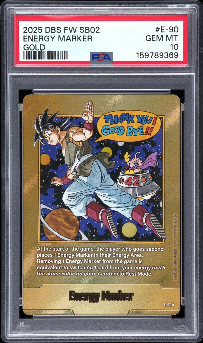 2025 #E-90 Energy Marker PSA 10 Dragon Ball Super Card Game Fusion World Manga Booster 02