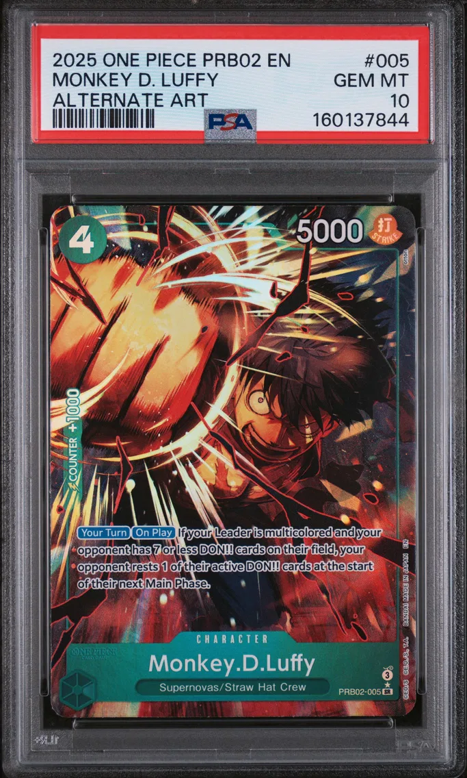 2025 #005 Monkey D. Luffy PSA 10 One Piece PRB02-Premium Booster -One Piece Card the Best- Vol.2