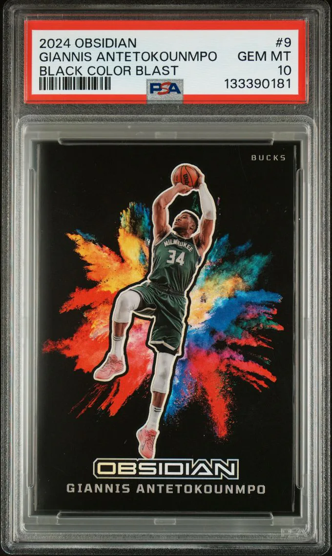 2024 #9 Giannis Antetokounmpo PSA 10 Panini Obsidian Black Color Blast
