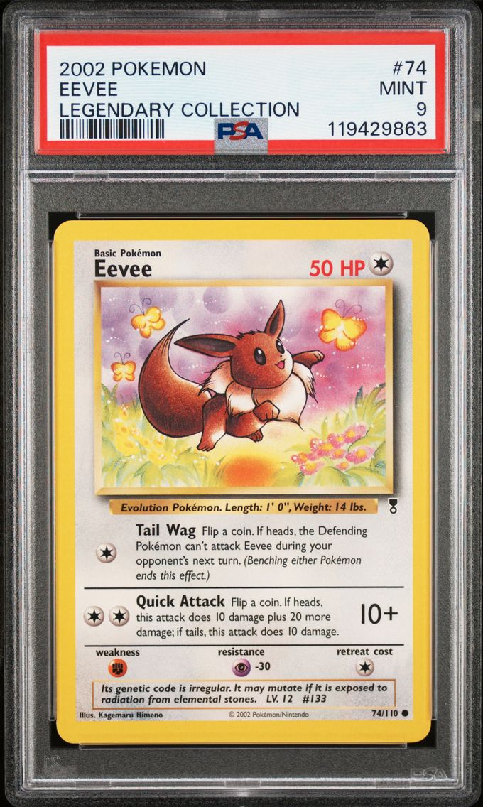 2002 #74 Eevee PSA 9 Legendary Collection Pokemon