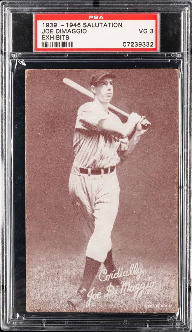 1939 #NA Joe DiMaggio PSA 3 Salutation Exhibits