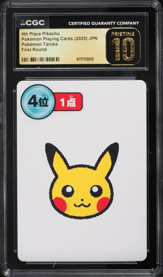 2025 Pokemon Japanese Playing Cards Taruka First Round 4th Place Pikachu CGC 10 PRISTINE