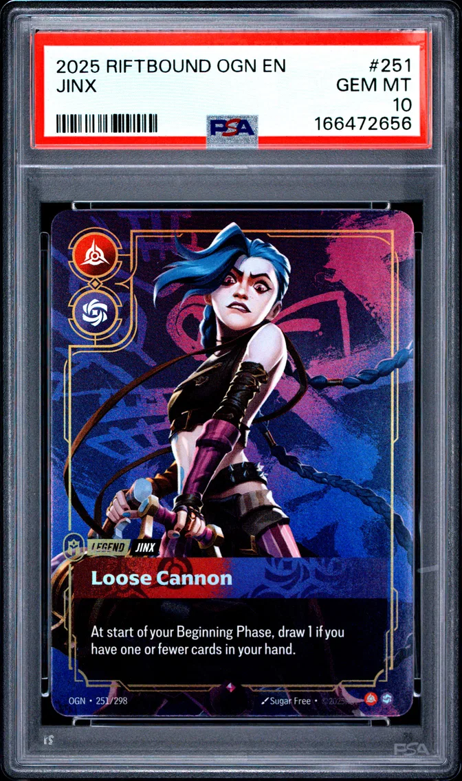 2025 #251 Jinx - Loose Cannon PSA 10 Riftbound: League of Legends Ogn-Origins