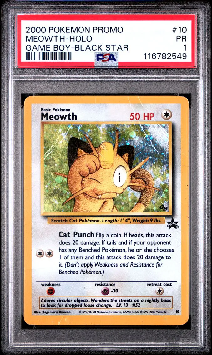2000 #10 Meowth-Holo PSA 1 Promo Black Star Pokemon