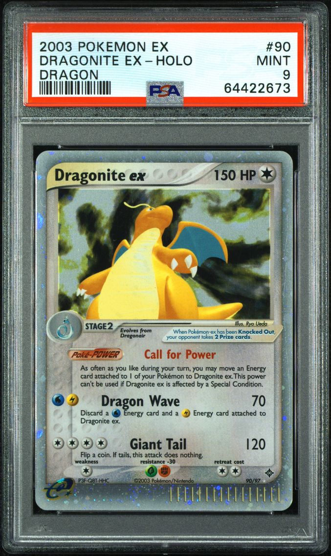 2003 #90 Dragonite EX-Holo PSA 9