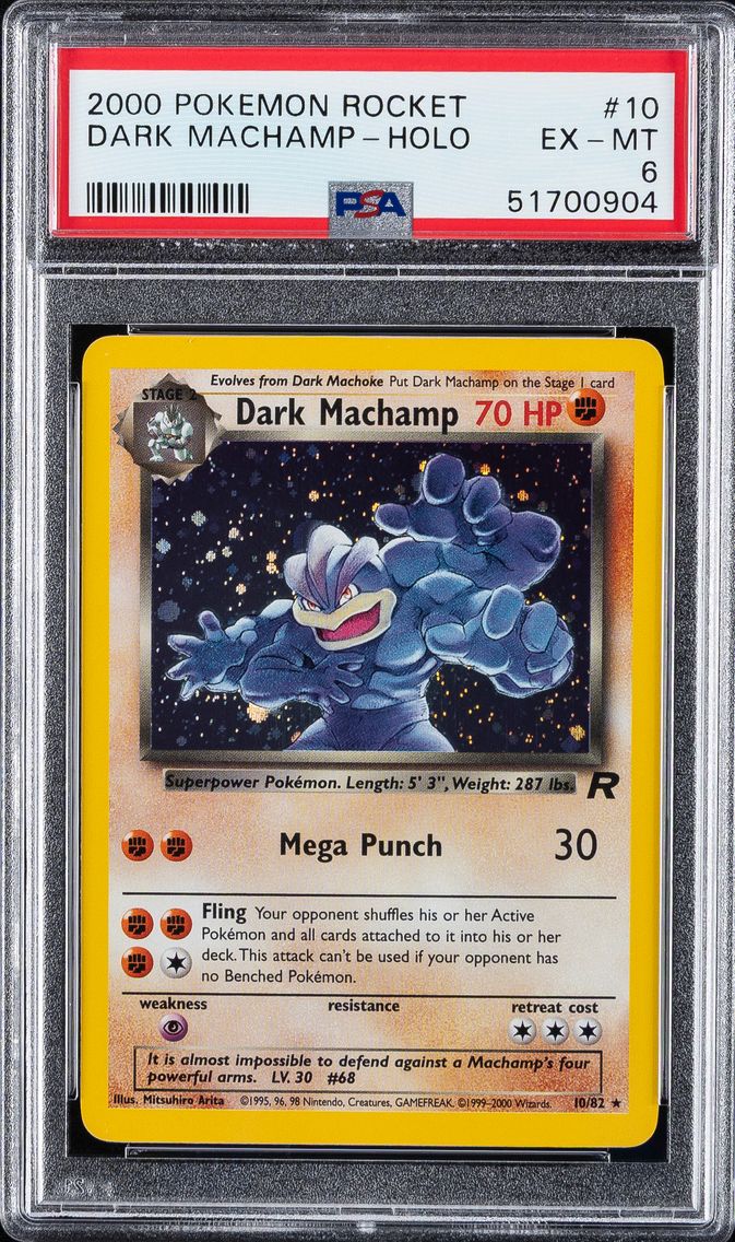 2000 #10 Dark Machamp-Holo PSA 6 Rocket Pokemon