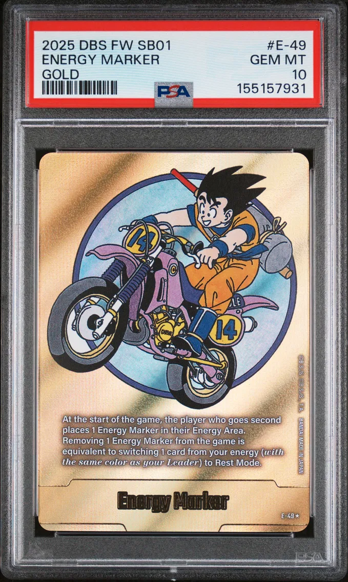2025 #E-49 Energy Marker PSA 10 Dragon Ball Super Card Game Fusion World Manga Booster 01