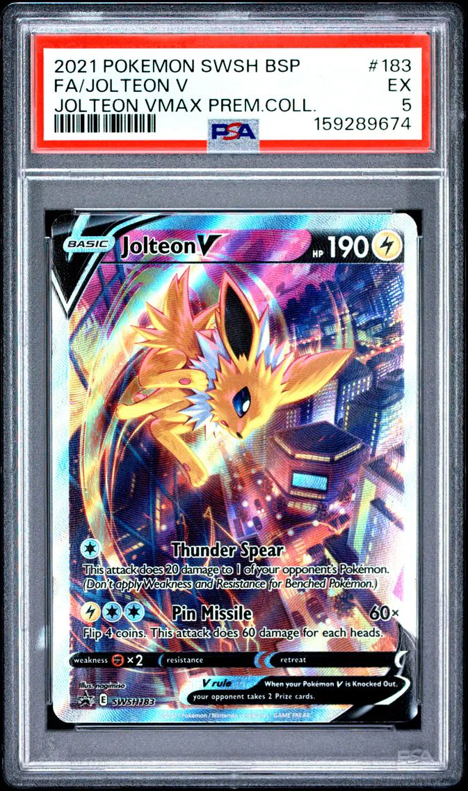 2021 #183 Full Art/Jolteon V PSA 5 Swsh Black Star Promo
