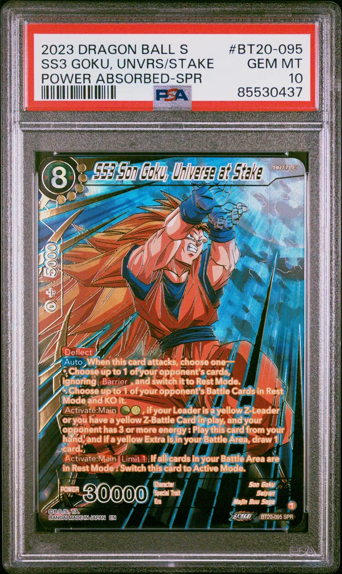 2023 #BT20-095 SS3 Son Goku, Universe at Stake PSA 10 Dragon Ball Super Card Game Series 20 Power Absorbed