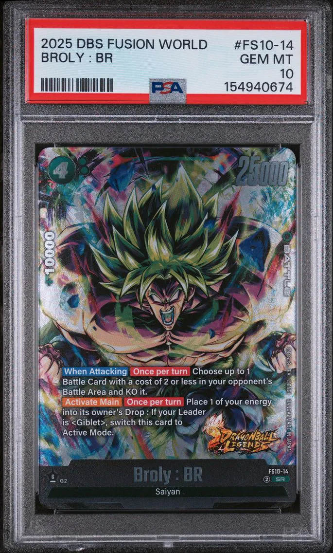 2025 #FS10-14 Broly : BR PSA 10 Dragon Ball Super Card Game Fusion World Starter Deck EX Giblet