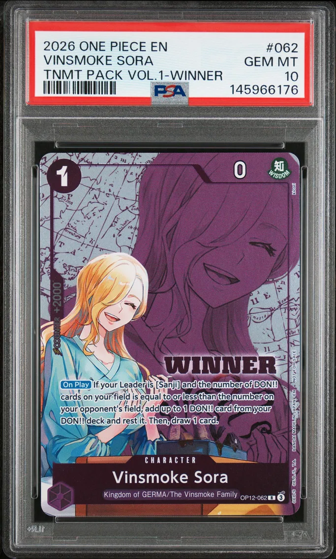 2026 #062 Vinsmoke Sora PSA 10 One Piece Tournament Pack Vol.1