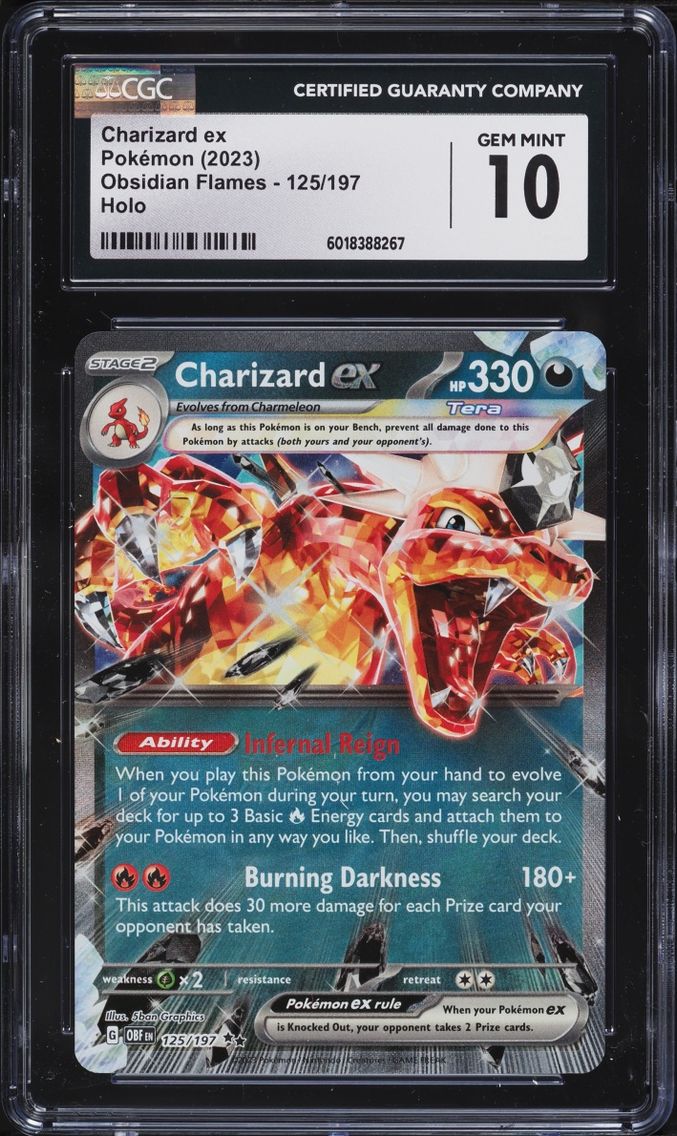 2023 Pokemon Scarlet & Violet Obsidian Flames Holo Charizard Ex #125 CGC 10 GEM MINT