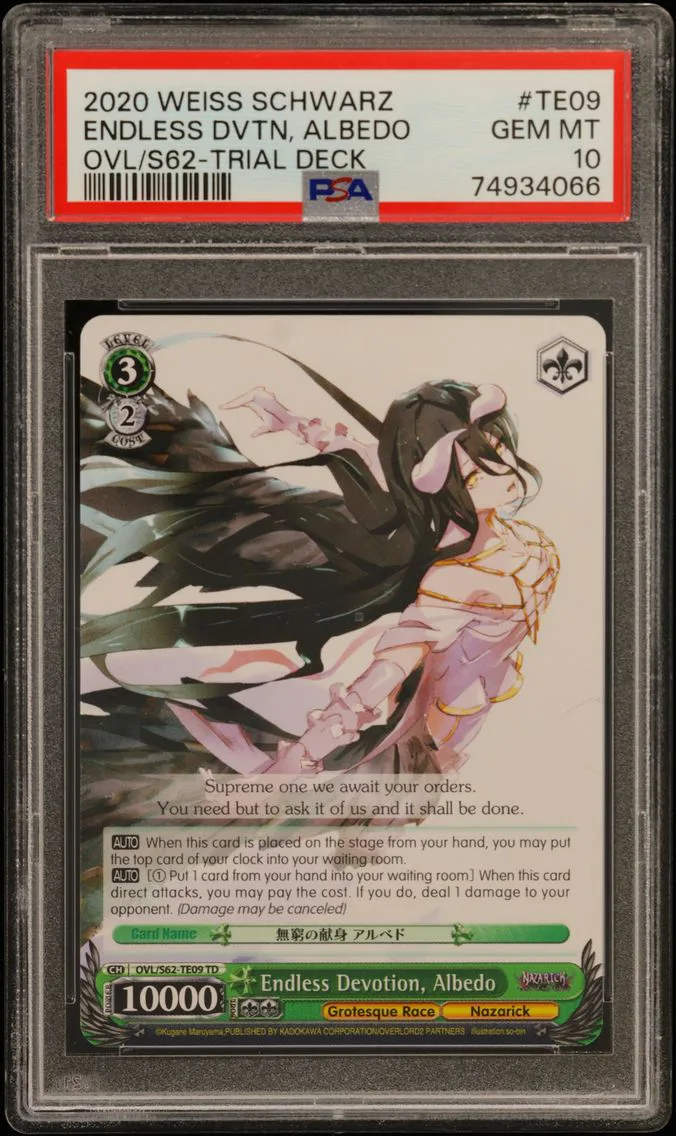2020 #TE09 ENDLESS DVTN, ALBEDO PSA 10 Weiss Schwarz Nazarick: Tomb of the Undead