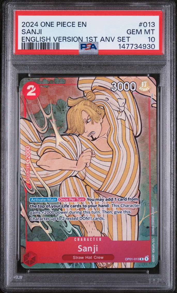 2024 #013 Sanji PSA 10 One Piece English Version 1st Anniversary Set