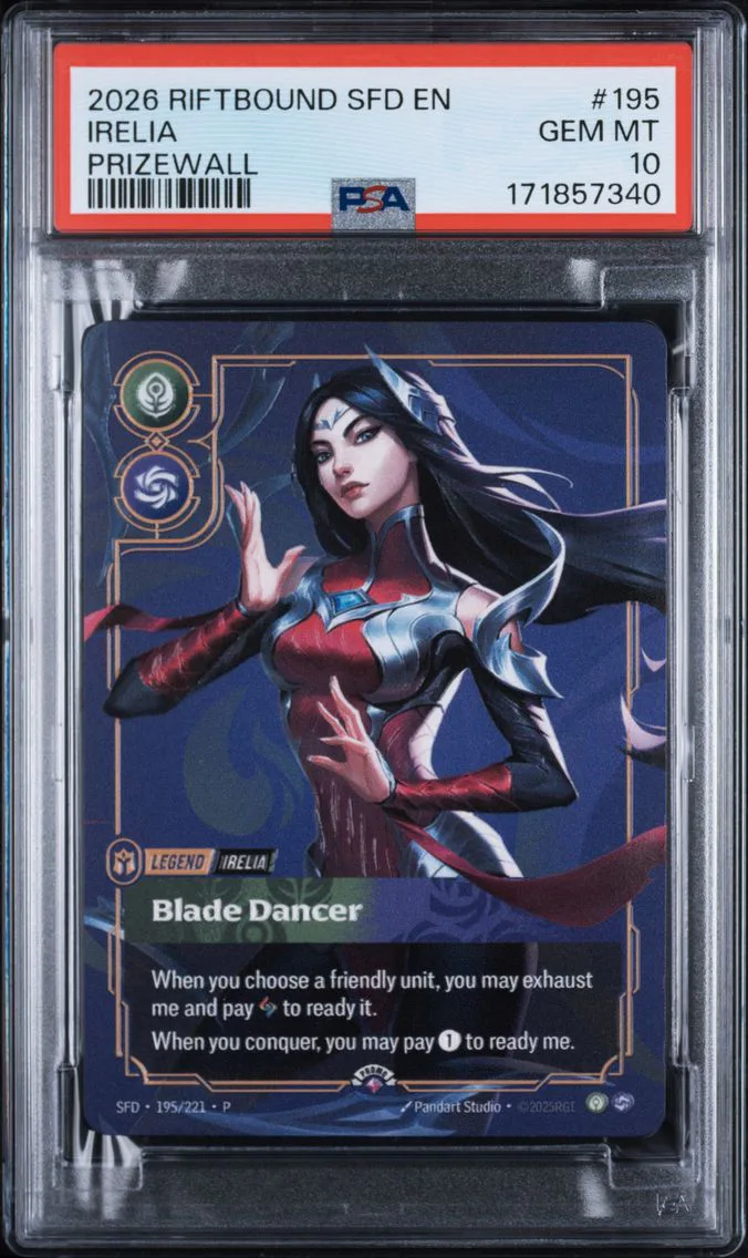 2026 #195 Irelia - Blade Dancer PSA 10 Riftbound: League of Legends Sfd-Spiritforged Plated Legends