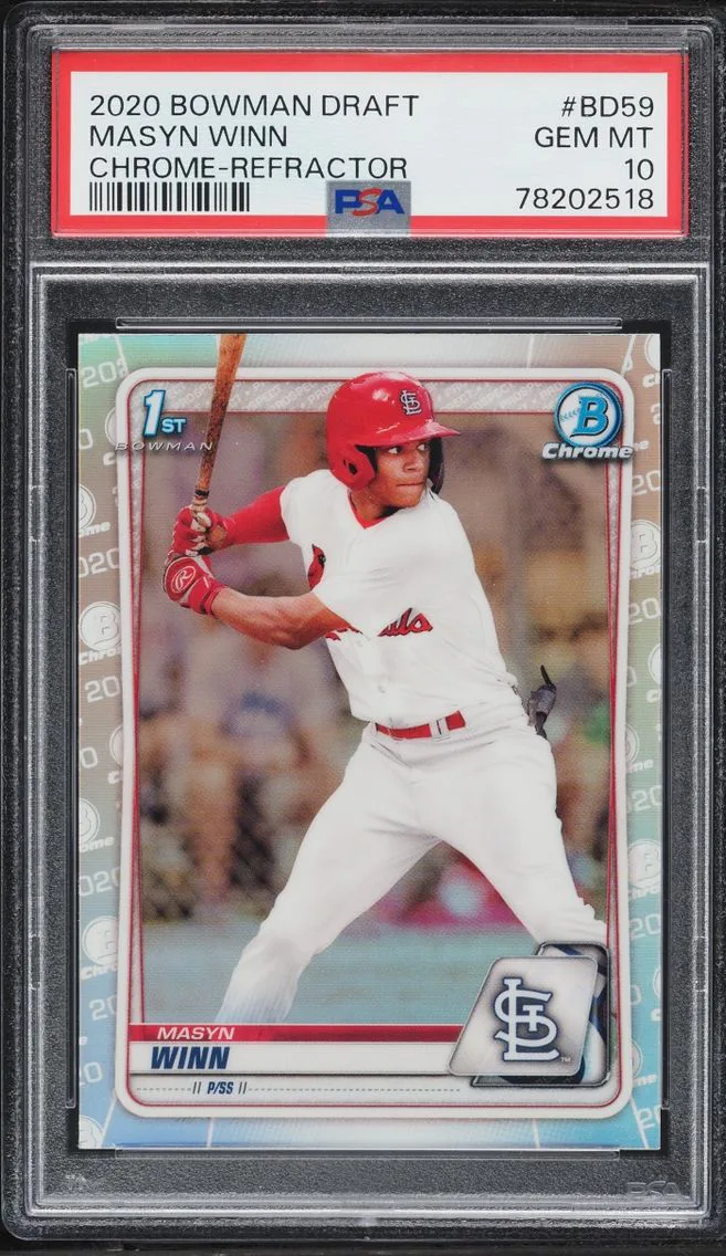 2020 Bowman Chrome Refractor Masyn Winn PROSPECT #BD59 PSA 10 GEM MINT