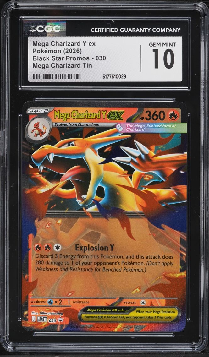 2026 Pokemon Mega Evolution Black Star Promo Tin Mega Charizard Y ex #30 CGC 10 GEM MINT